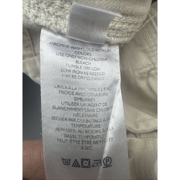 Free People Womens Cream Tofu Slouch Cargo Baggy Pants Button Cuff Sz 6 - Picture 11 of 16